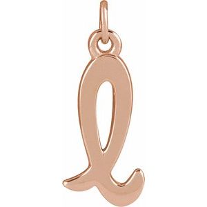 14K Rose Gold Petite Initial L Pendant