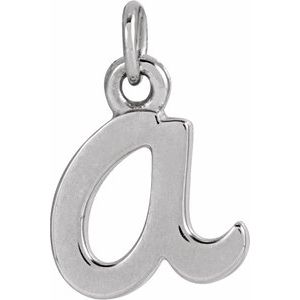 14K White Gold Petite Initial A Pendant
