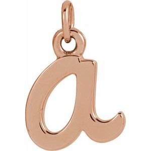 14K Rose Gold Petite Initial A Pendant