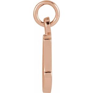 14K Rose Gold Petite Initial A Pendant