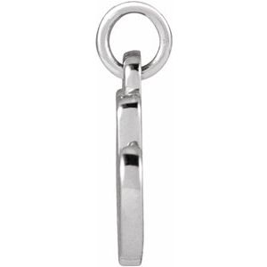 14K White Gold Petite Initial M Pendant