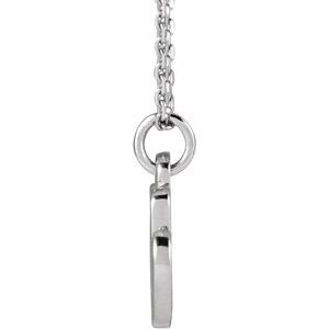 14K White Gold Petite Initial M 16" Necklace