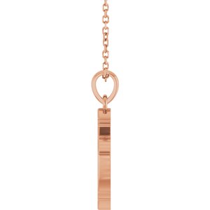 14K Rose Gold Vintage-Inspired Cross 16-18" Necklace