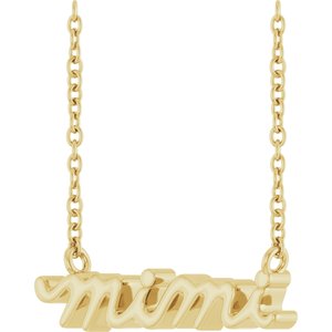 14K Yellow Gold Mimi Lowercase Script 18" Necklace