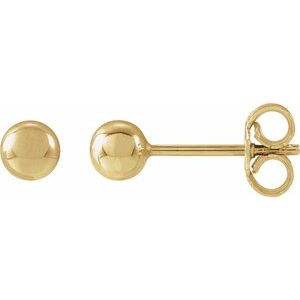 14K Yellow 4 mm Ball Earrings