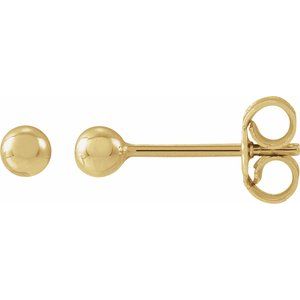14K Yellow 3 mm Ball Earrings