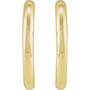 14K Yellow Gold Tube 20 mm Hoop Earrings
