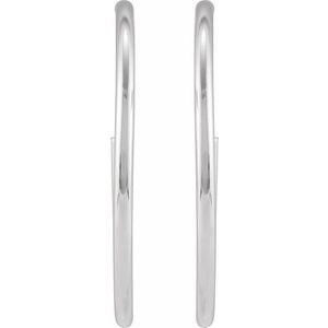 Sterling Silver Tube 45 mm Hoop Earrings