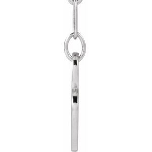 14K White Gold Mama Heart 18" Necklace