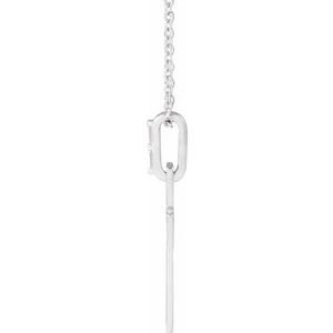 14K White Gold .03 CTW Natural Diamond Cross 16-18" Necklace Mounting