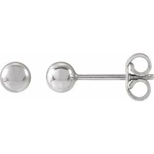 14K White 4 mm Ball Earrings