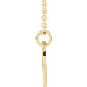 14K Yellow Gold Script Initial K 16-18" Necklace