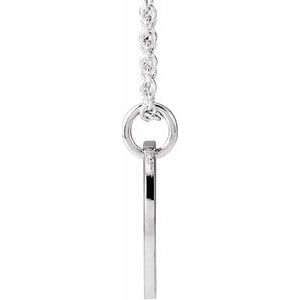 Sterling Silver Script Initial V 16-18" Necklace