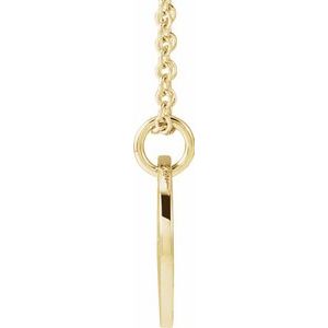 14K Yellow Gold Script Initial P 16-18" Necklace