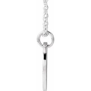 Platinum Script Initial O 16-18" Necklace