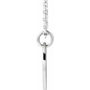 14K White Gold Script Initial X 16-18" Necklace
