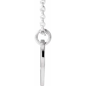 Sterling Silver Script Initial U 16-18" Necklace
