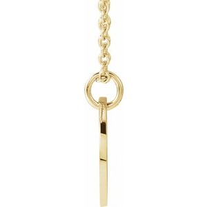 14K Yellow Gold Script Initial H 16-18" Necklace