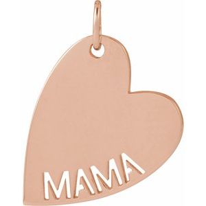 14K Rose Gold Mama Heart Pendant