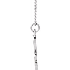 14K White Gold Petite Initial H 16" Necklace