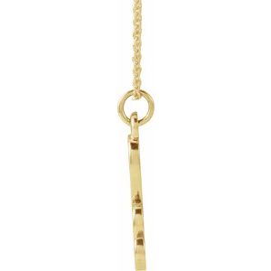 14K Yellow Gold Petite Initial H 16" Necklace