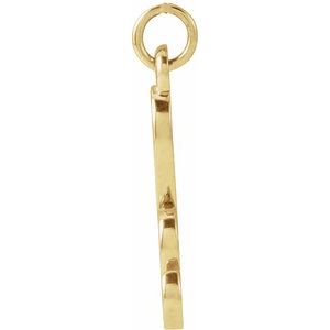 14K Yellow Gold Petite Initial H Pendant
