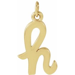 14K Yellow Gold Petite Initial H Pendant