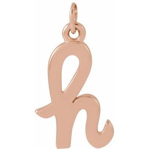 14K Rose Gold Petite Initial H Pendant