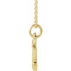 14K Yellow Gold Petite Initial R 16" Necklace