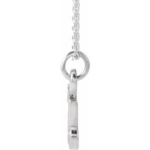 14K White Gold Petite Initial R 16" Necklace