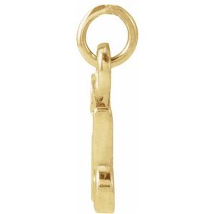 14K Yellow Gold Petite Initial R Pendant
