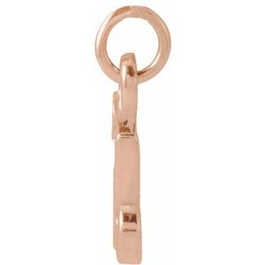 14K Rose Gold Petite Initial R Pendant