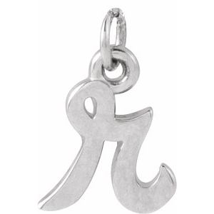 Platinum Petite Initial R Pendant