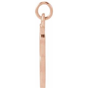 14K Rose Gold Petite Initial G Pendant