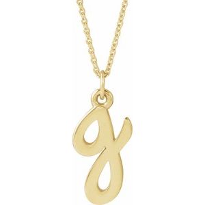 14K Yellow Gold Petite Initial G 16" Necklace