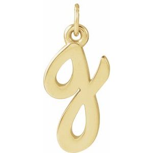 14K Yellow Gold Petite Initial G Pendant