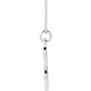 14K White Gold Petite Initial B 16" Necklace