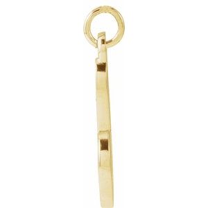 14K Yellow Gold Petite Initial B Pendant