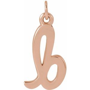 14K Rose Gold Petite Initial B Pendant
