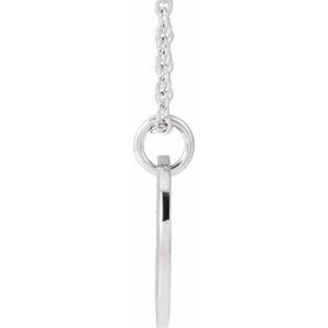 14K White Gold Script Initial G 16-18" Necklace