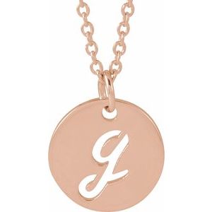 14K Rose Gold Script Initial G 16-18" Necklace