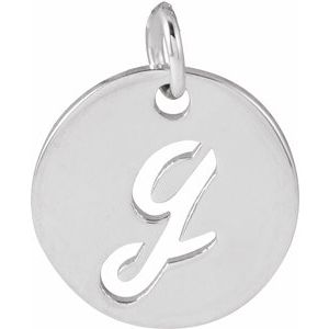Platinum Script Initial G Pendant