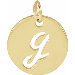 14K Yellow Gold Script Initial G Pendant