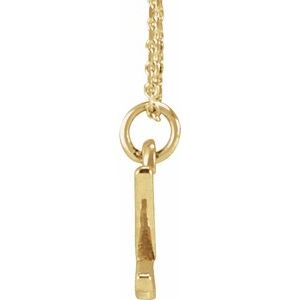 14K Yellow Gold Petite Initial Z 16" Necklace