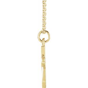 14K Yellow Gold Petite Initial Q 16" Necklace