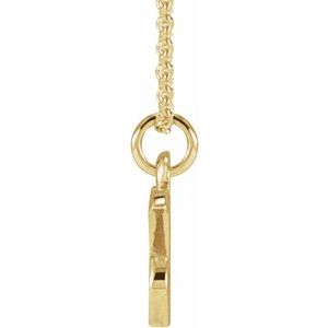 14K Yellow Gold Petite Initial X 16" Necklace
