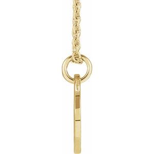 14K Yellow Gold Script Initial L 16-18" Necklace