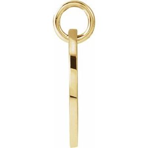 14K Yellow Gold Script Initial H Pendant