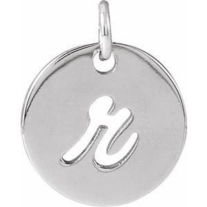 Platinum Script Initial R Pendant