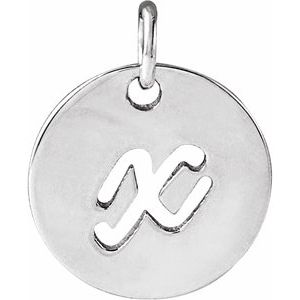 Platinum Script Initial X Pendant